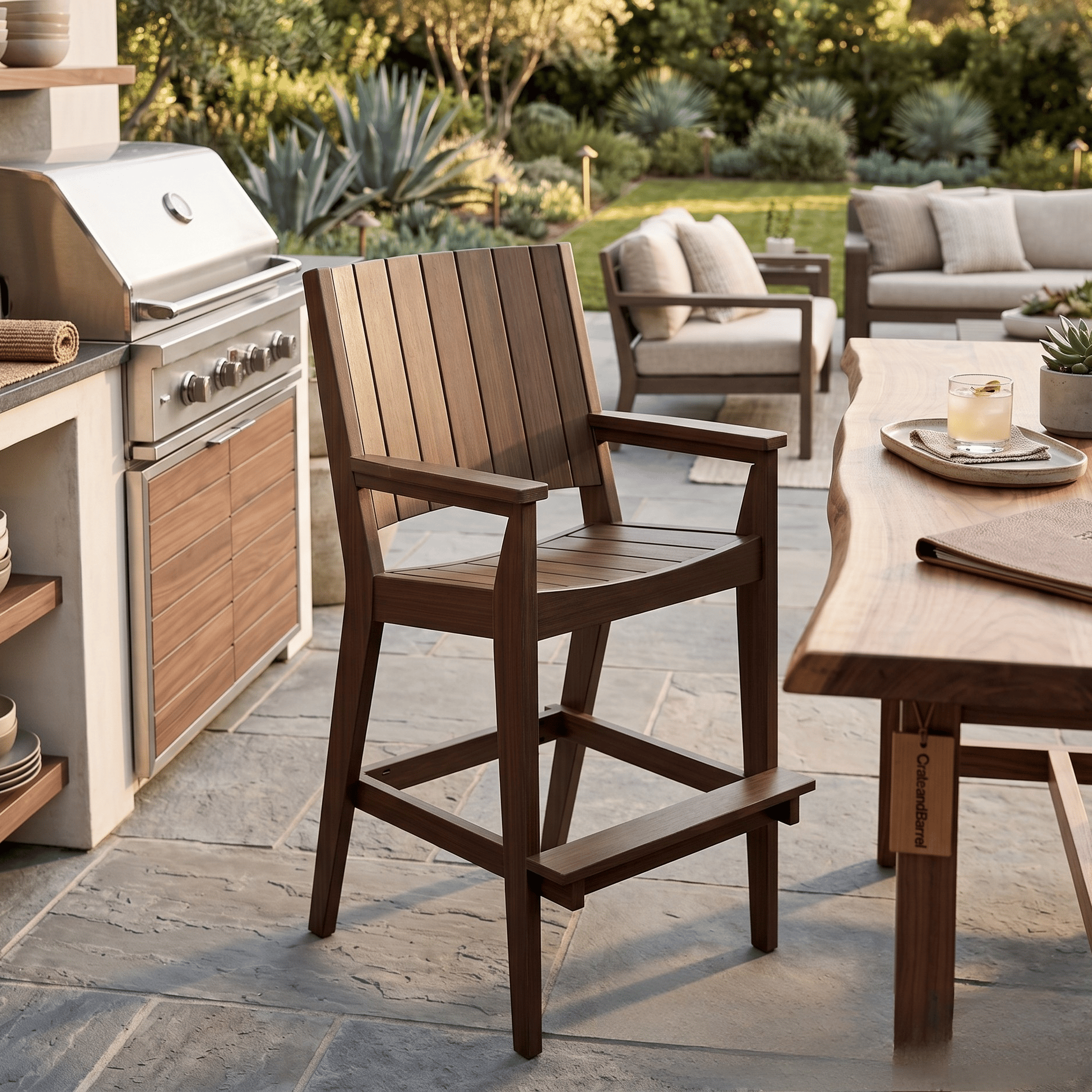 Berlin Gardens Mayhew Outdoor Poly Lumber Chat Extra Tall Bar Height Chair