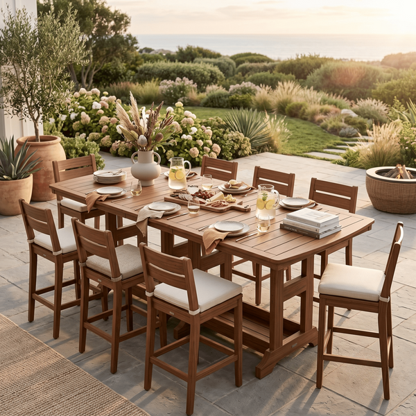Berlin Gardens Outdoor Rectangular Bar Height Poly Dining Table