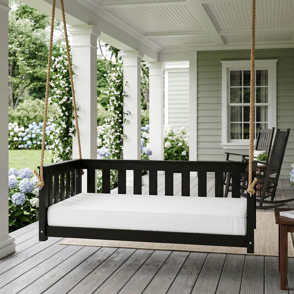 East Green Beckett Poly Composite Daybed Swing with Cushion, Crib Size