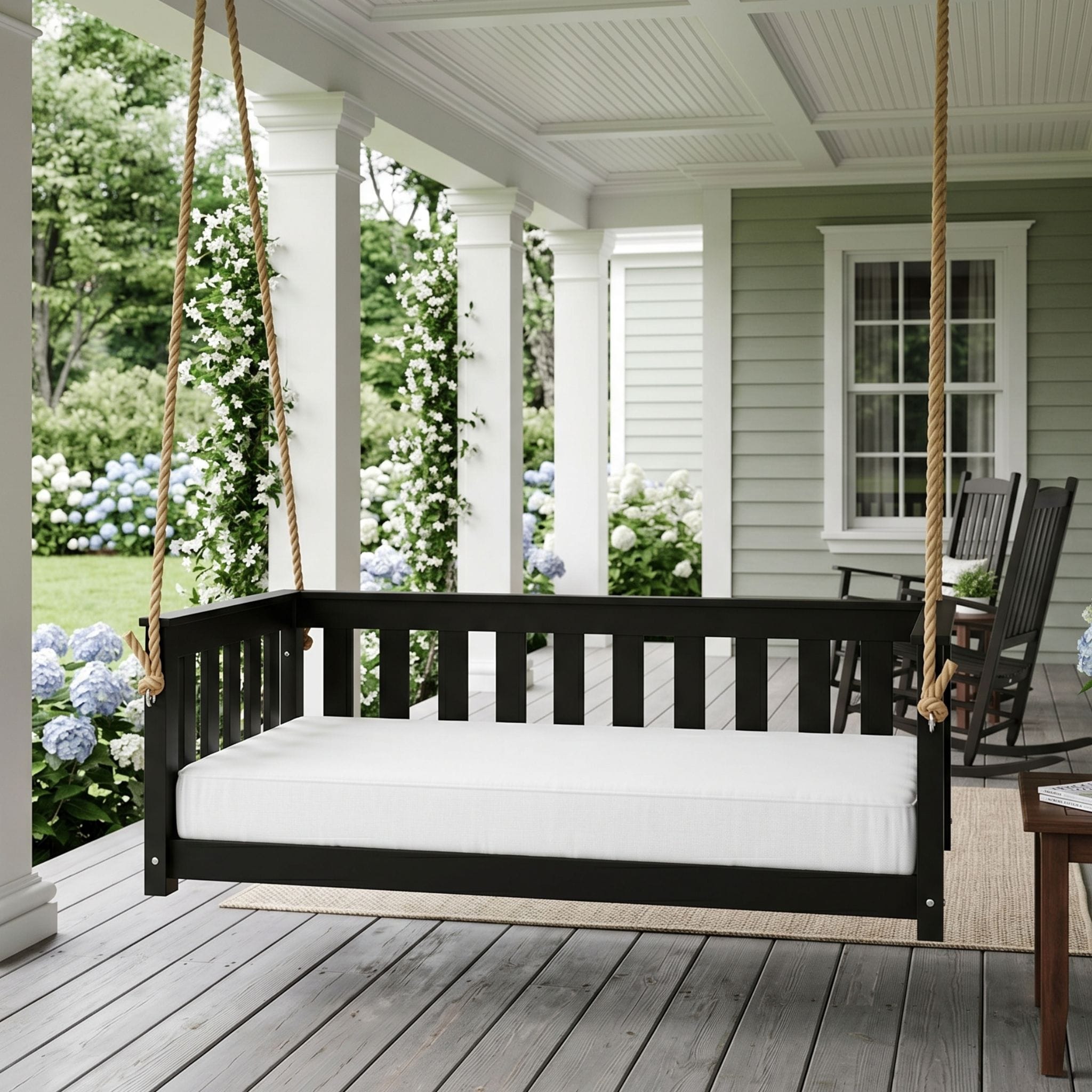 East Green Beckett Poly Composite Daybed Swing with Cushion, Crib Size