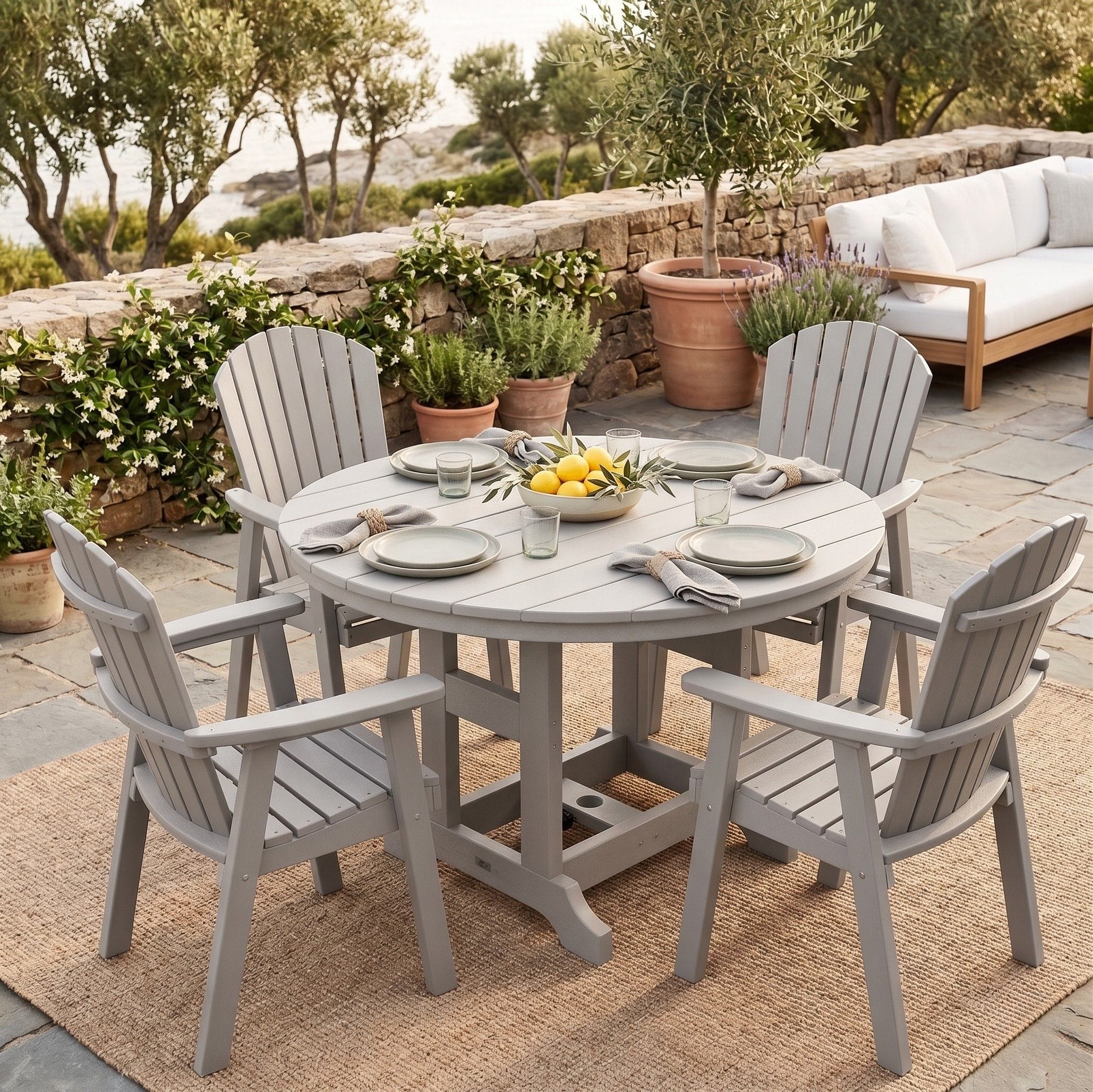 Berlin Gardens Garden Classic 48″ Round Poly Lumber Dining Table