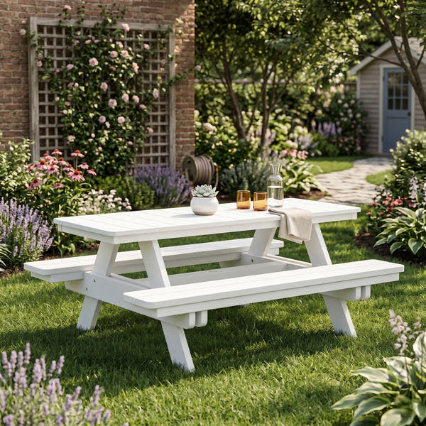 Berlin Gardens Rectangular Poly Lumber Picnic Table