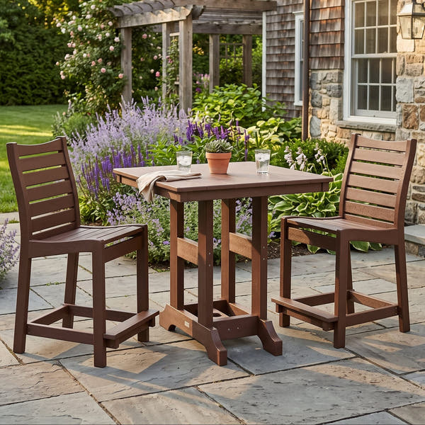 Berlin Gardens Outdoor Poly Counter Height Square Bistro Table