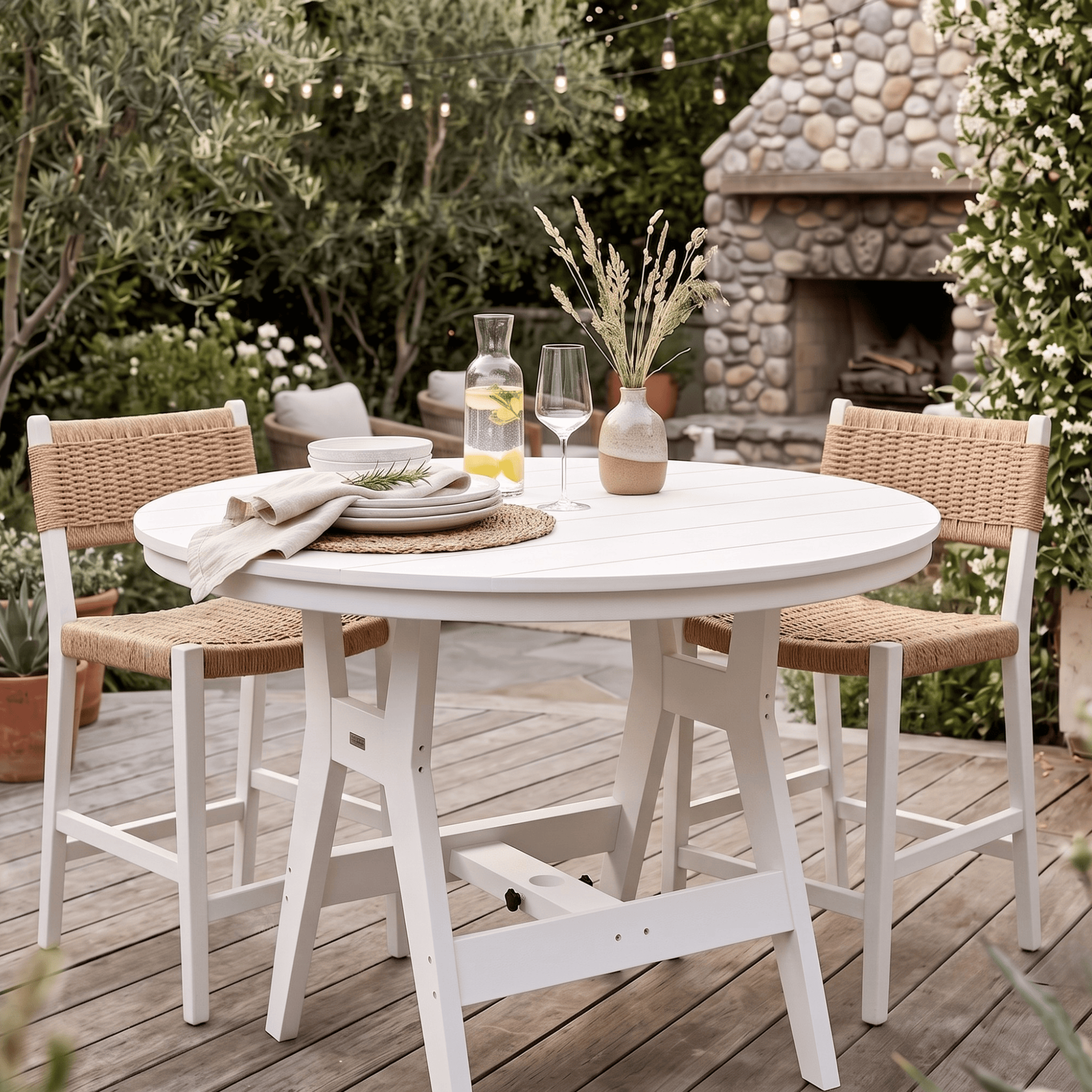 Berlin Gardens Outdoor Round Counter Height Poly Dining Table