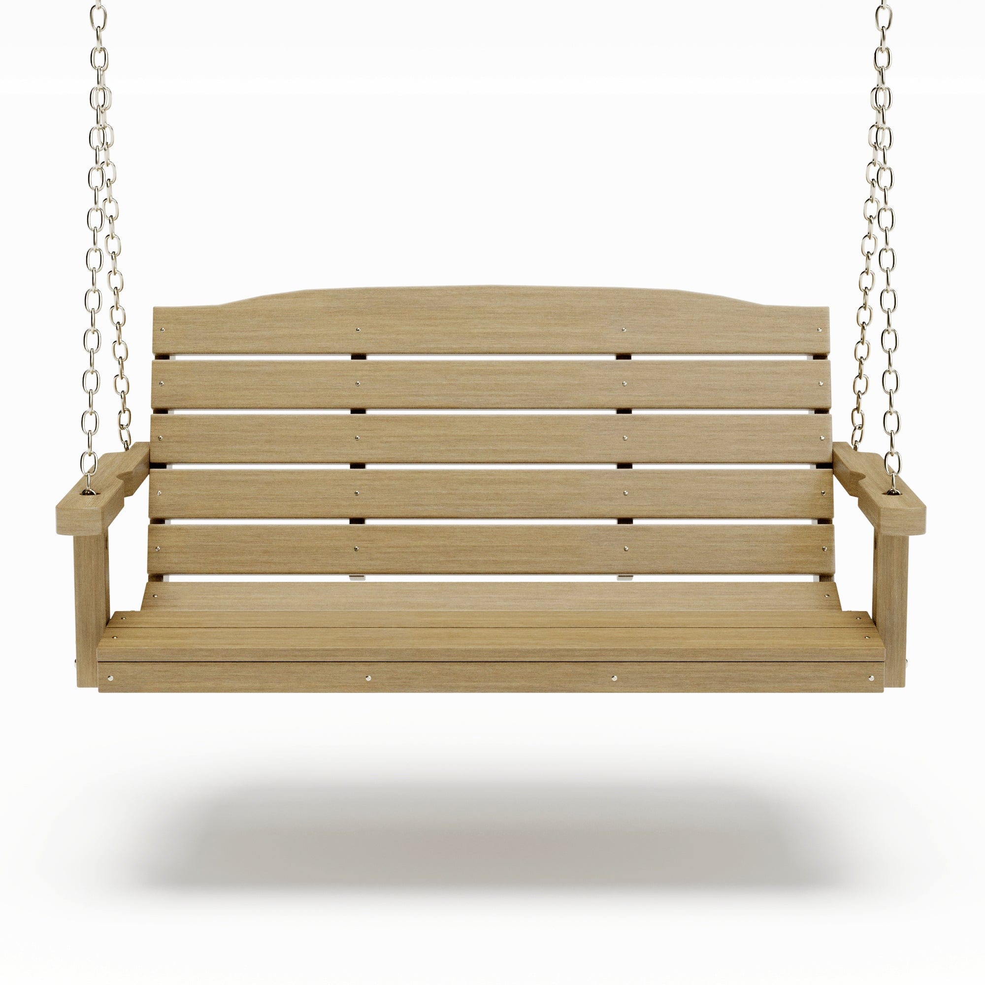 SimplyPoly 4 Foot Amish Made Classic Recycled Plastic Porch Swing, Birchwood Wood Grain