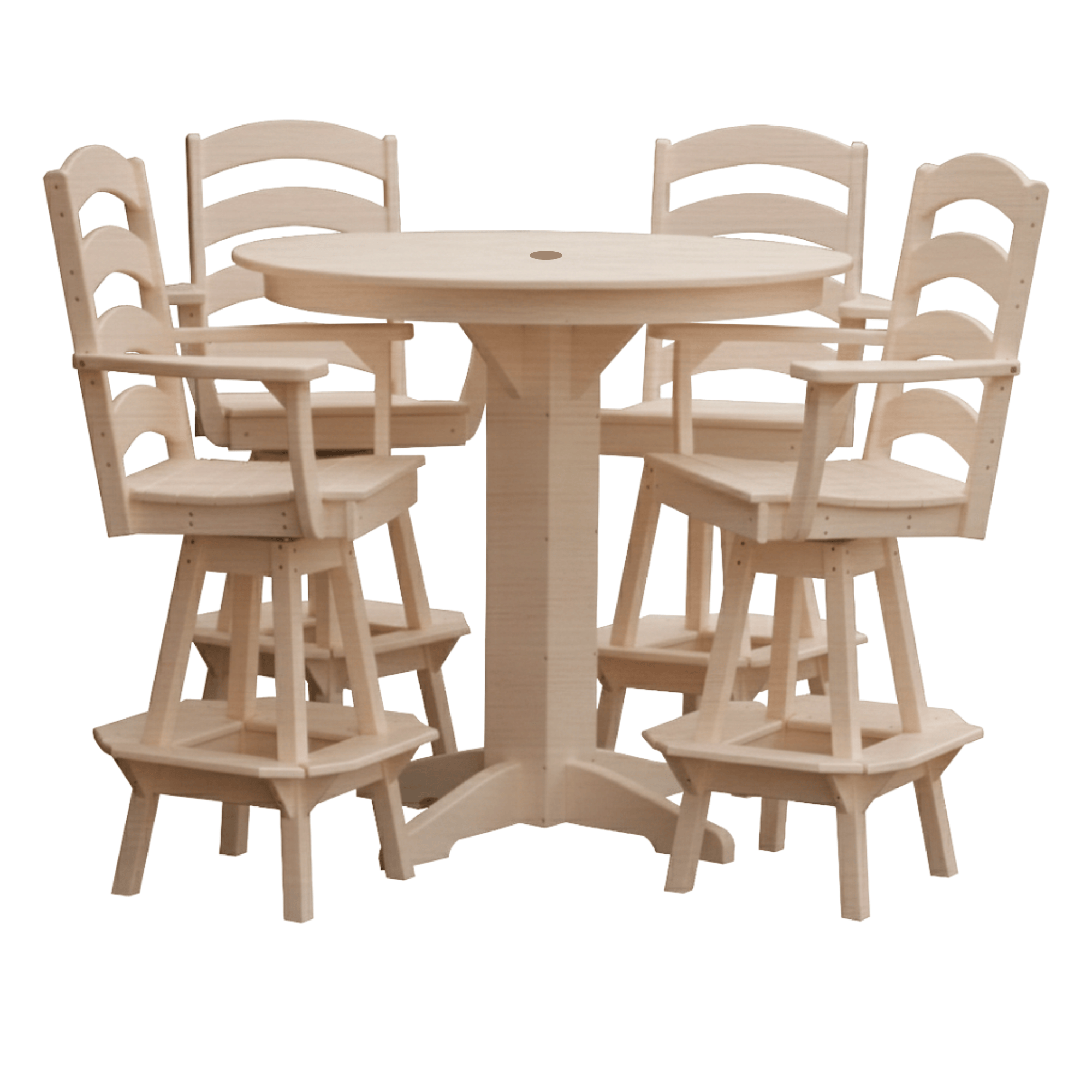 Keystone Amish Co. Poly Composite Josie 5-Piece Bar Dining Set with Round Table