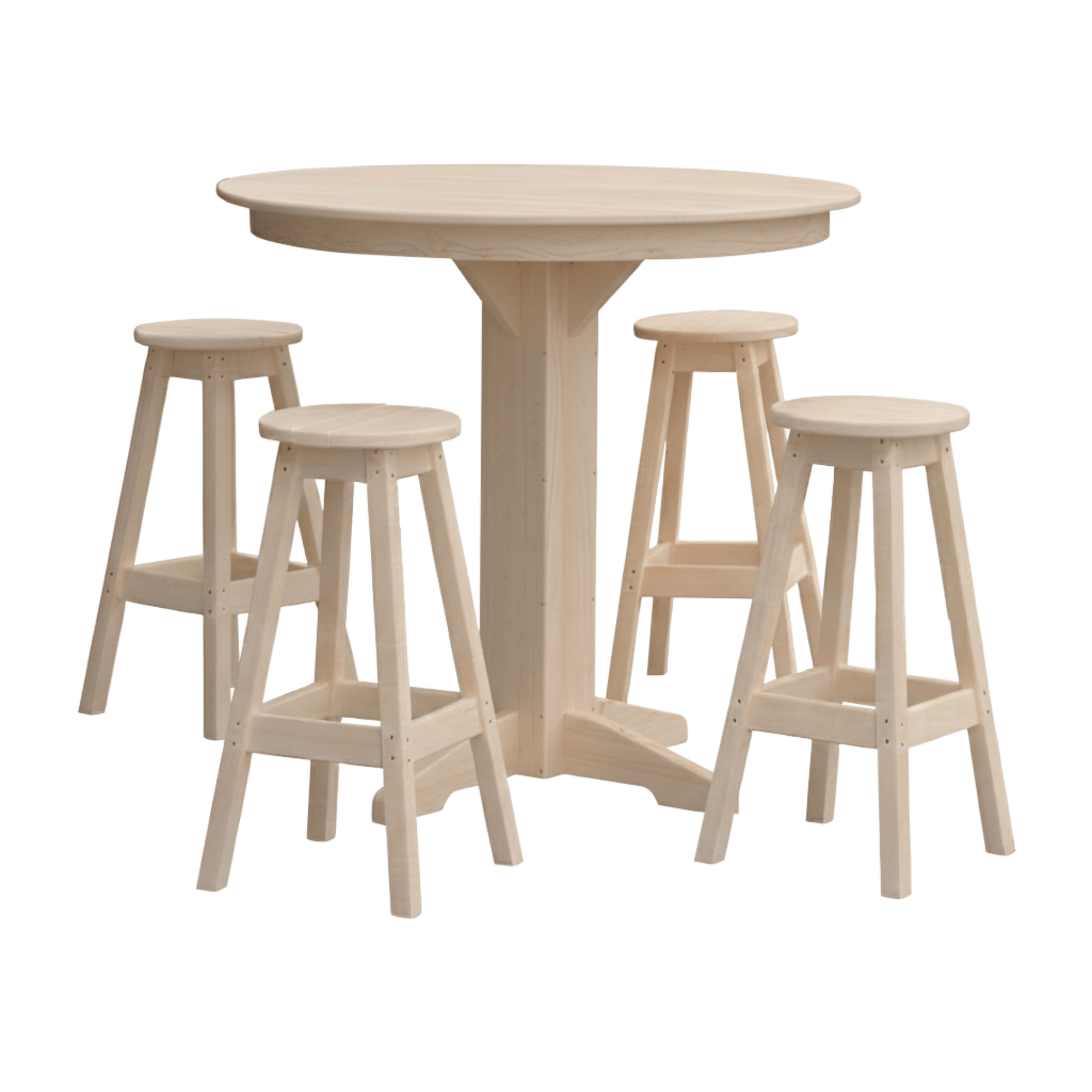 Keystone Amish Co. Poly Composite Sierra 5-Piece Bar Set with Round Table