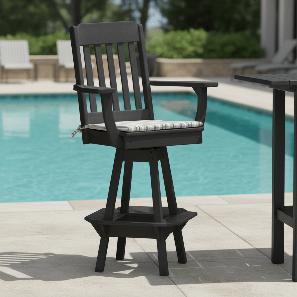 Keystone Amish Co. Traditional Poly Composite Swivel Bar Chair