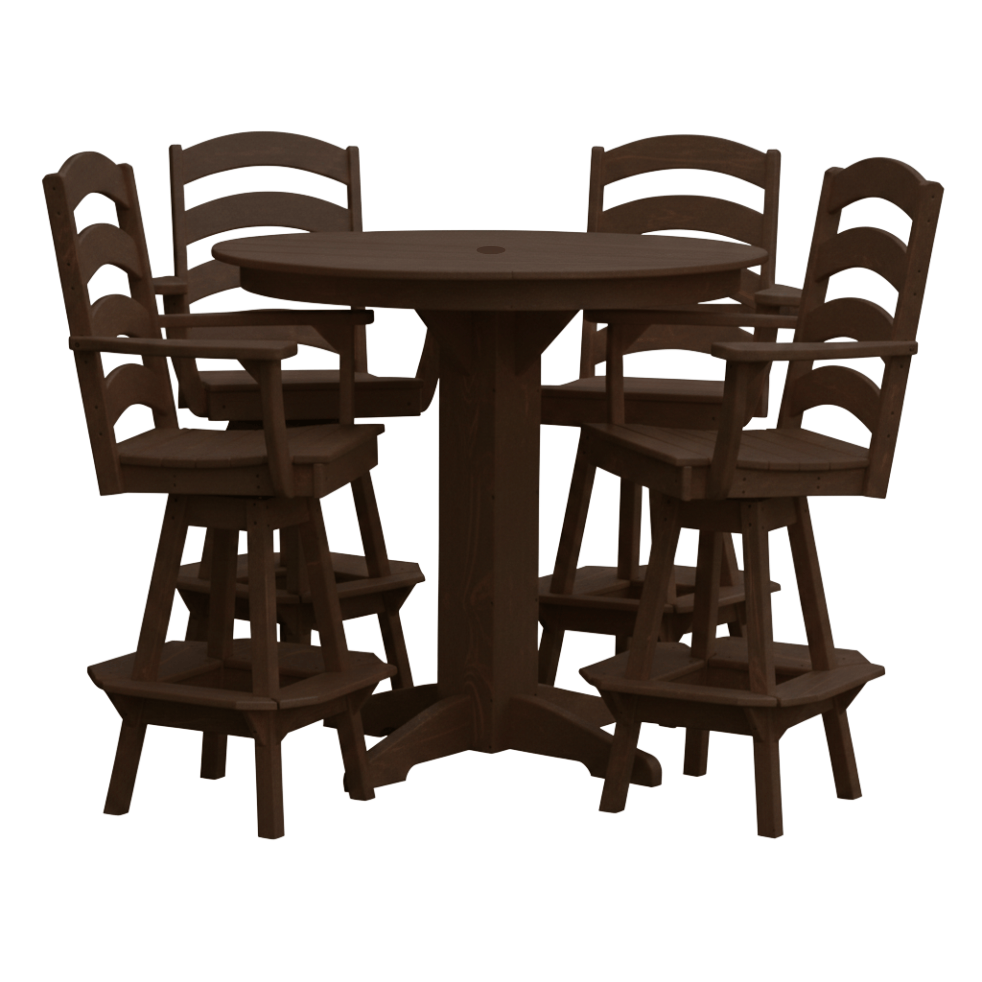 Keystone Amish Co. Poly Composite Josie 5-Piece Bar Dining Set with Round Table