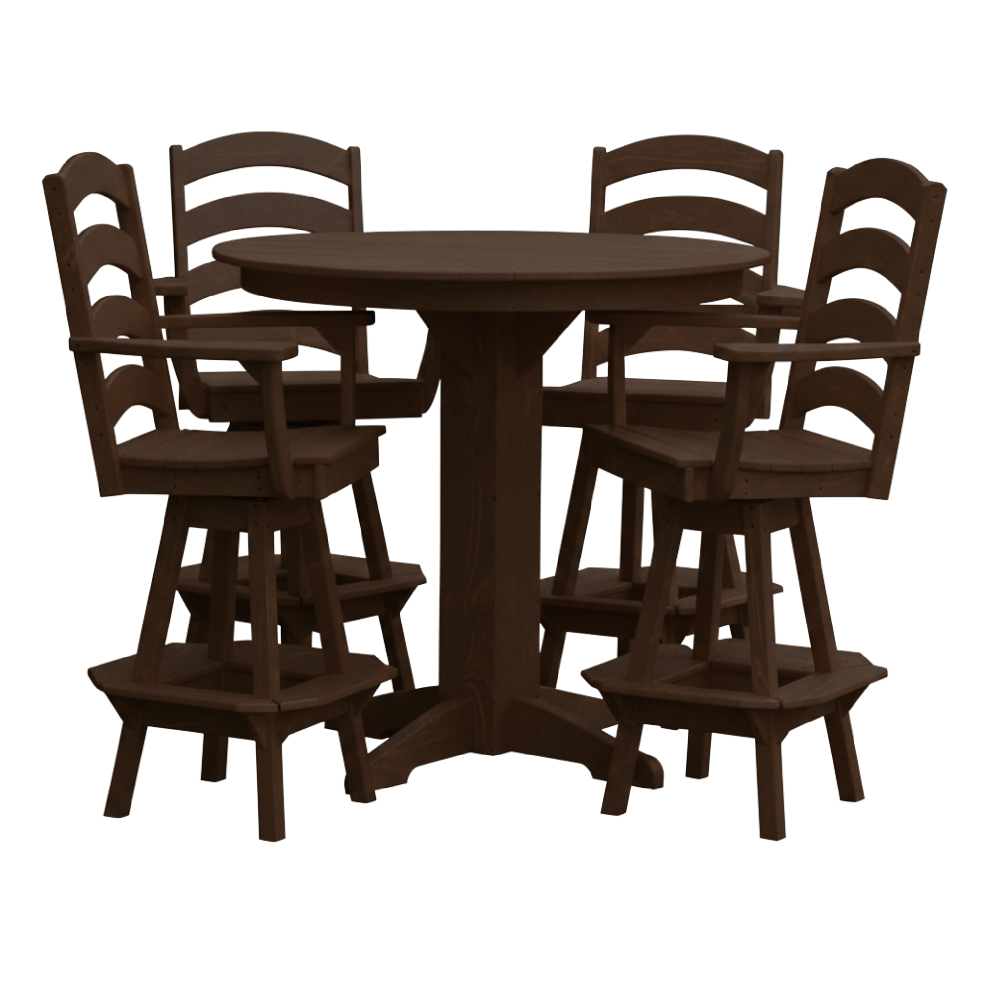 Keystone Amish Co. Poly Composite Josie 5-Piece Bar Dining Set with Round Table