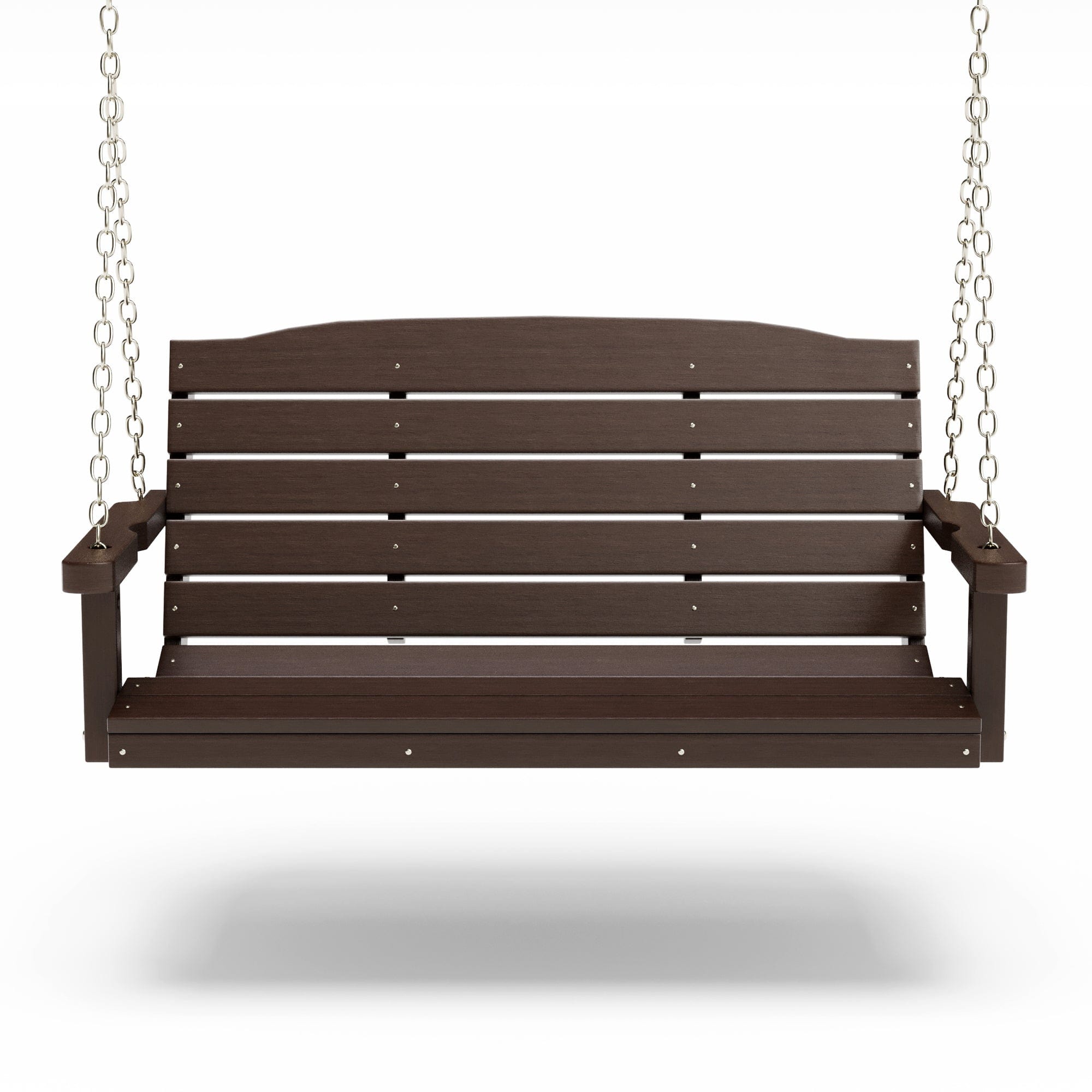SimplyPoly 4 Foot Amish Made Classic Recycled Plastic Porch Swing, Brazilian Walnut Wood Grain