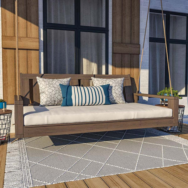 Amish Casual 6 Foot Uptown Porch Swing Bed in Oak Stain