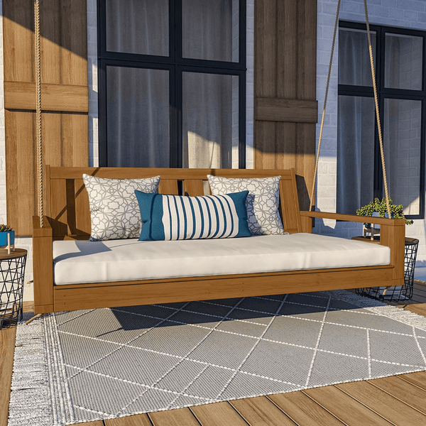 Amish Casual 4 Foot Uptown Porch Swing Bed in Oak Stain