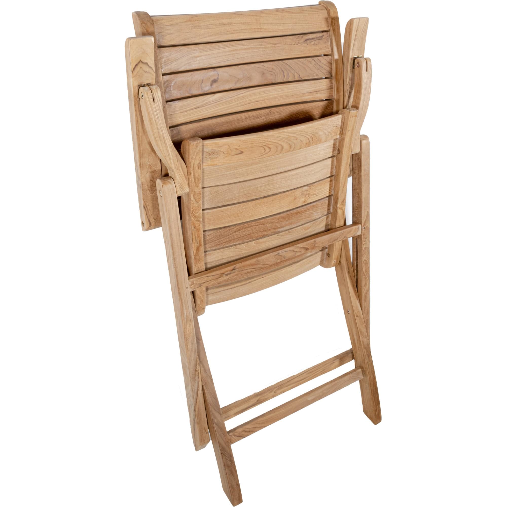 Naples Natural Teak Outdoor Patio Folding Chair with Arm Rests