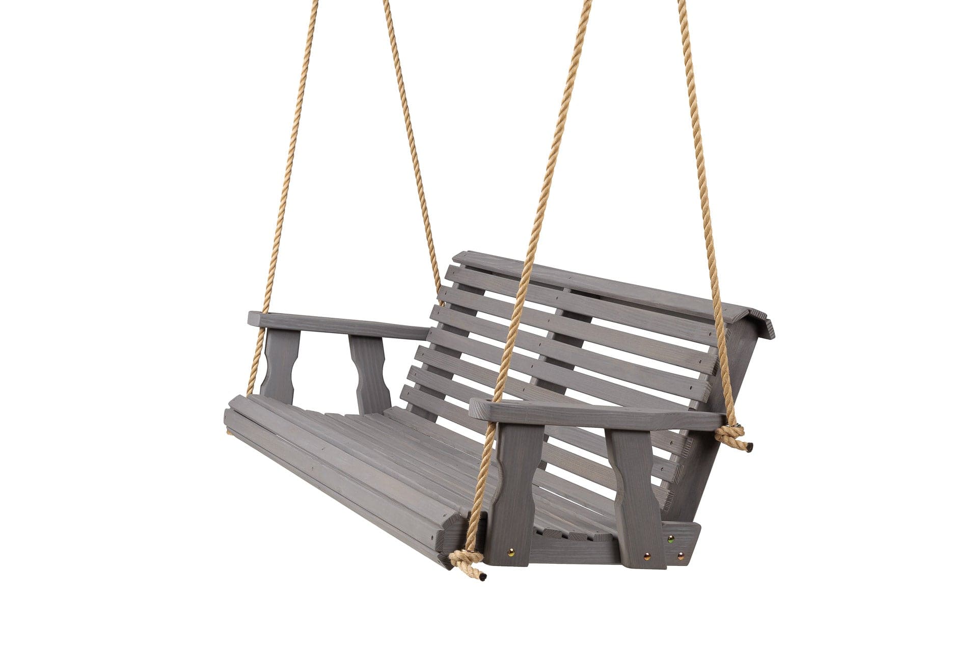 Amish Casual 3 Foot Roll Back Porch Swing in Grey Stain