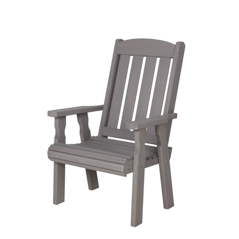 Wooden High Back Mission Patio Chair in Grey Stain