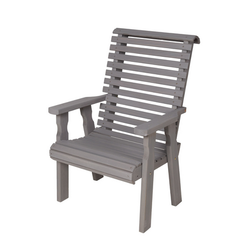 Wooden Roll Back Patio Chair in Grey Stain