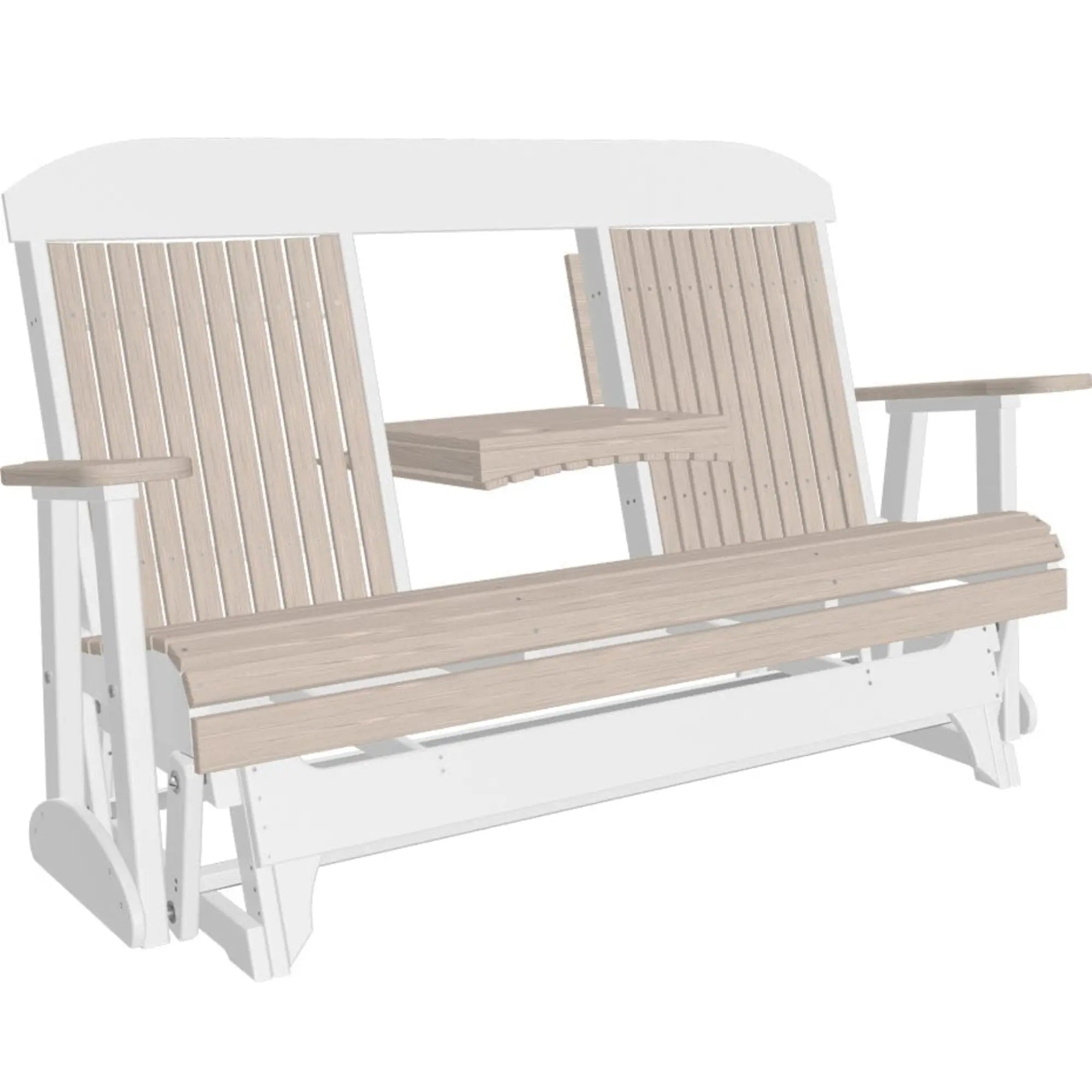 LuxCraft Classic Highback Console 5-Foot Poly Composite Patio Glider