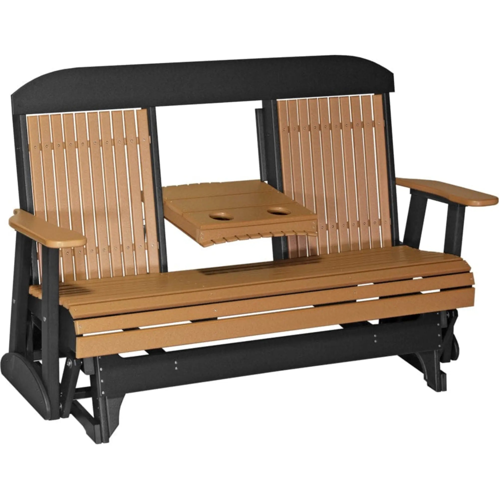 LuxCraft Classic Highback Console 5-Foot Poly Composite Patio Glider