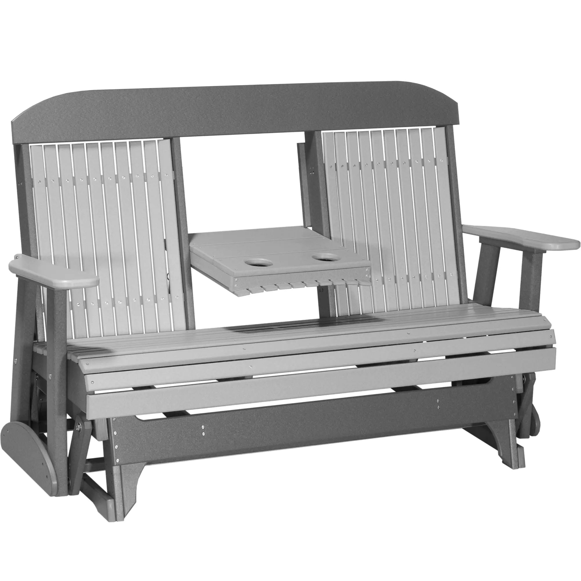 LuxCraft Classic Highback Console 5-Foot Poly Composite Patio Glider