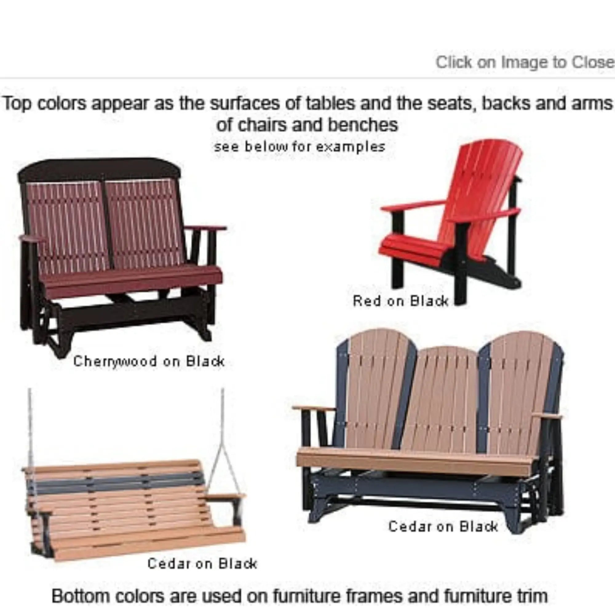 LuxCraft Classic Highback Console 5-Foot Poly Composite Patio Glider