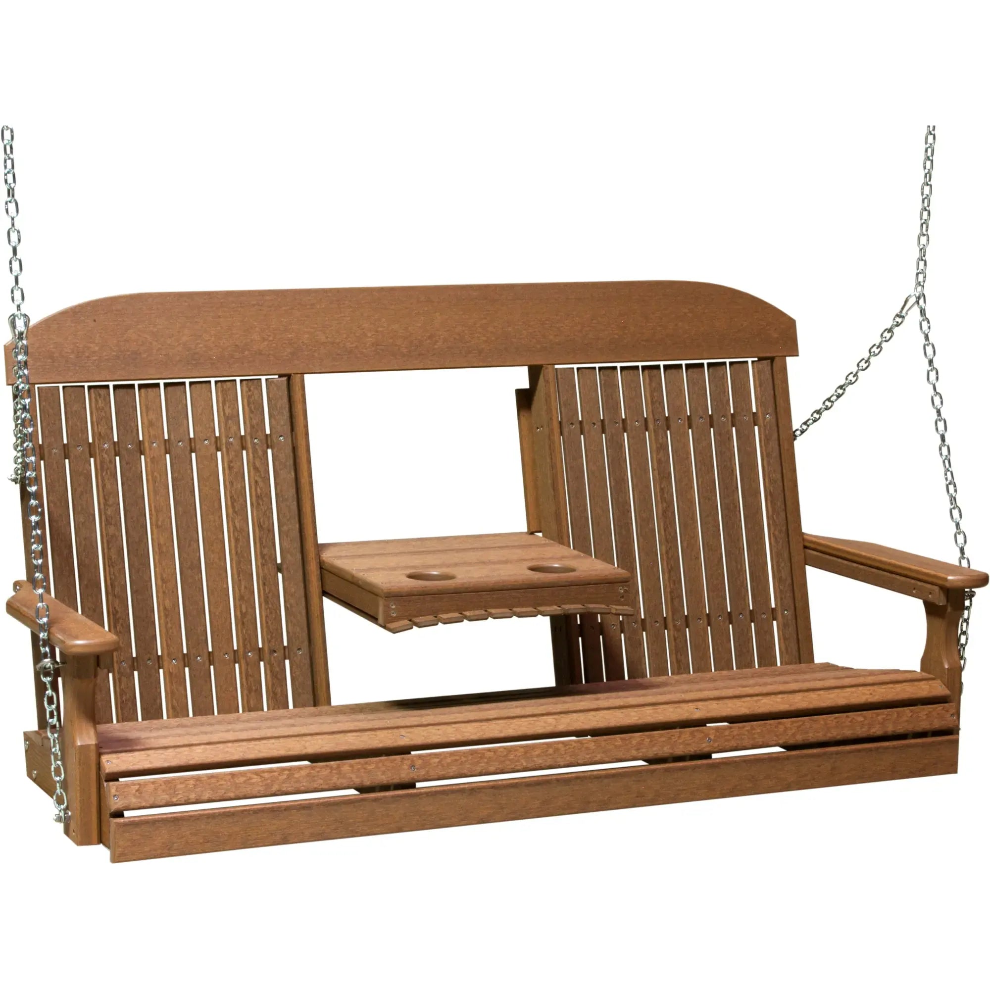 LuxCraft Classic Highback Console 5-Foot Poly Composite Porch Swing