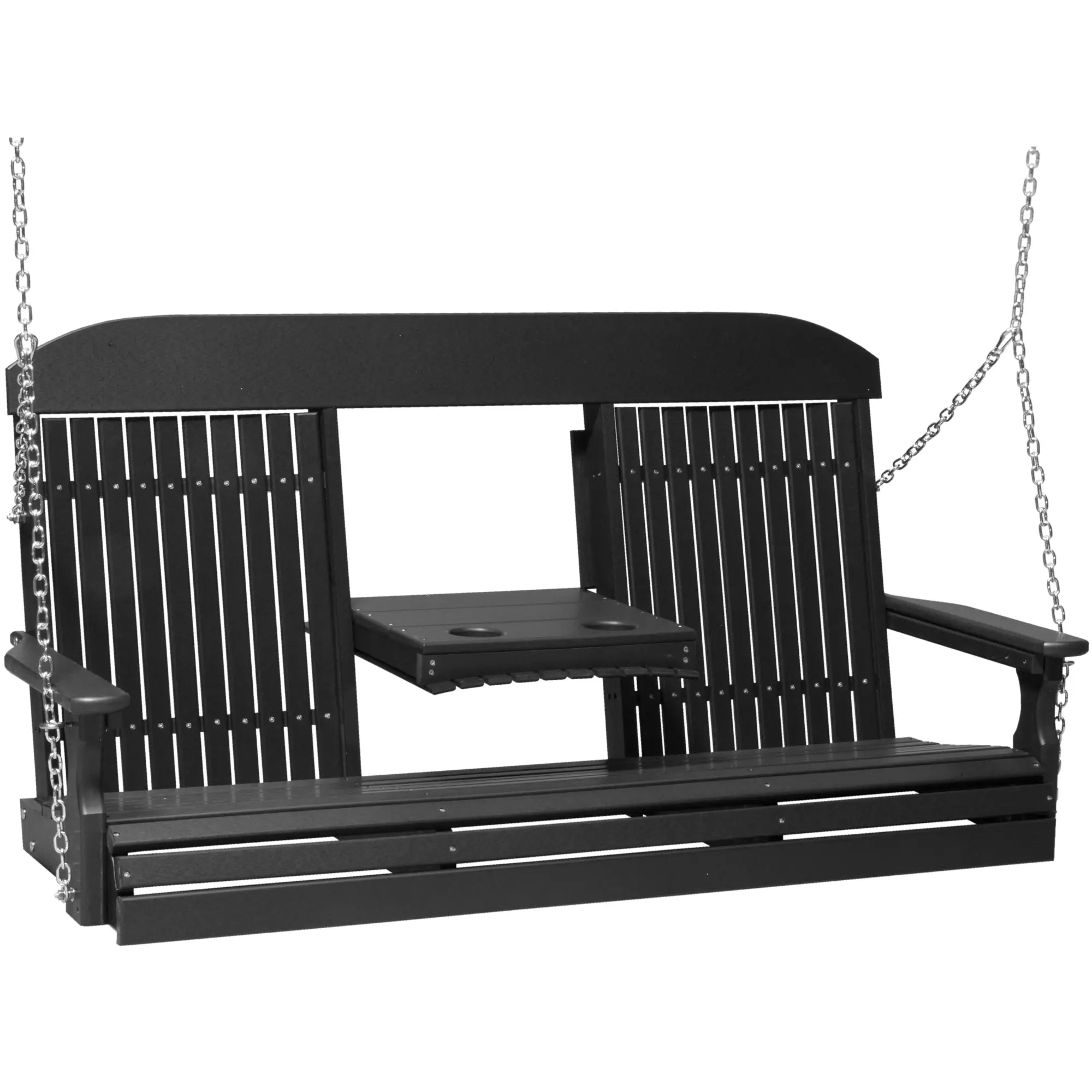 LuxCraft Classic Highback Console 5-Foot Poly Composite Porch Swing