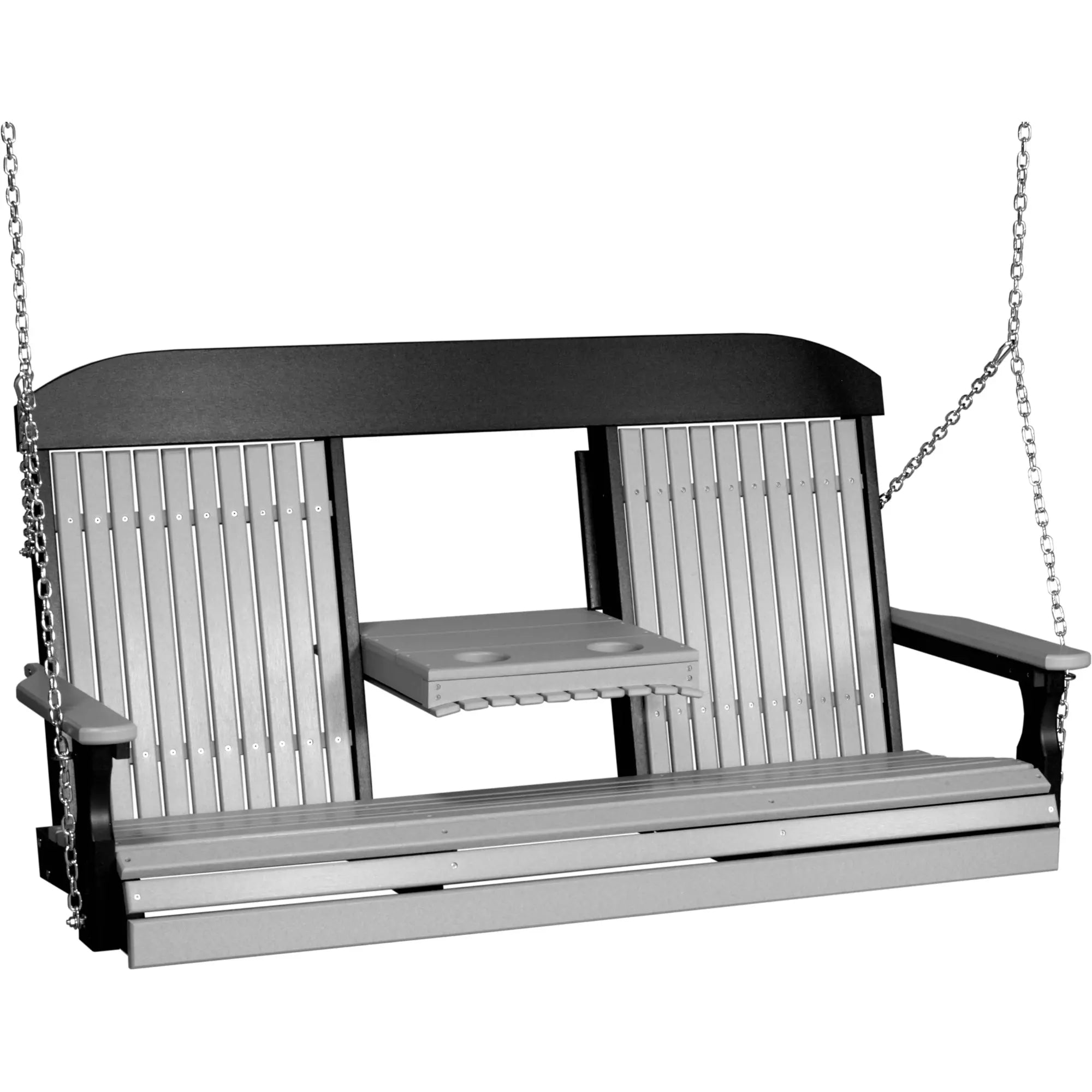 LuxCraft Classic Highback Console 5-Foot Poly Composite Porch Swing
