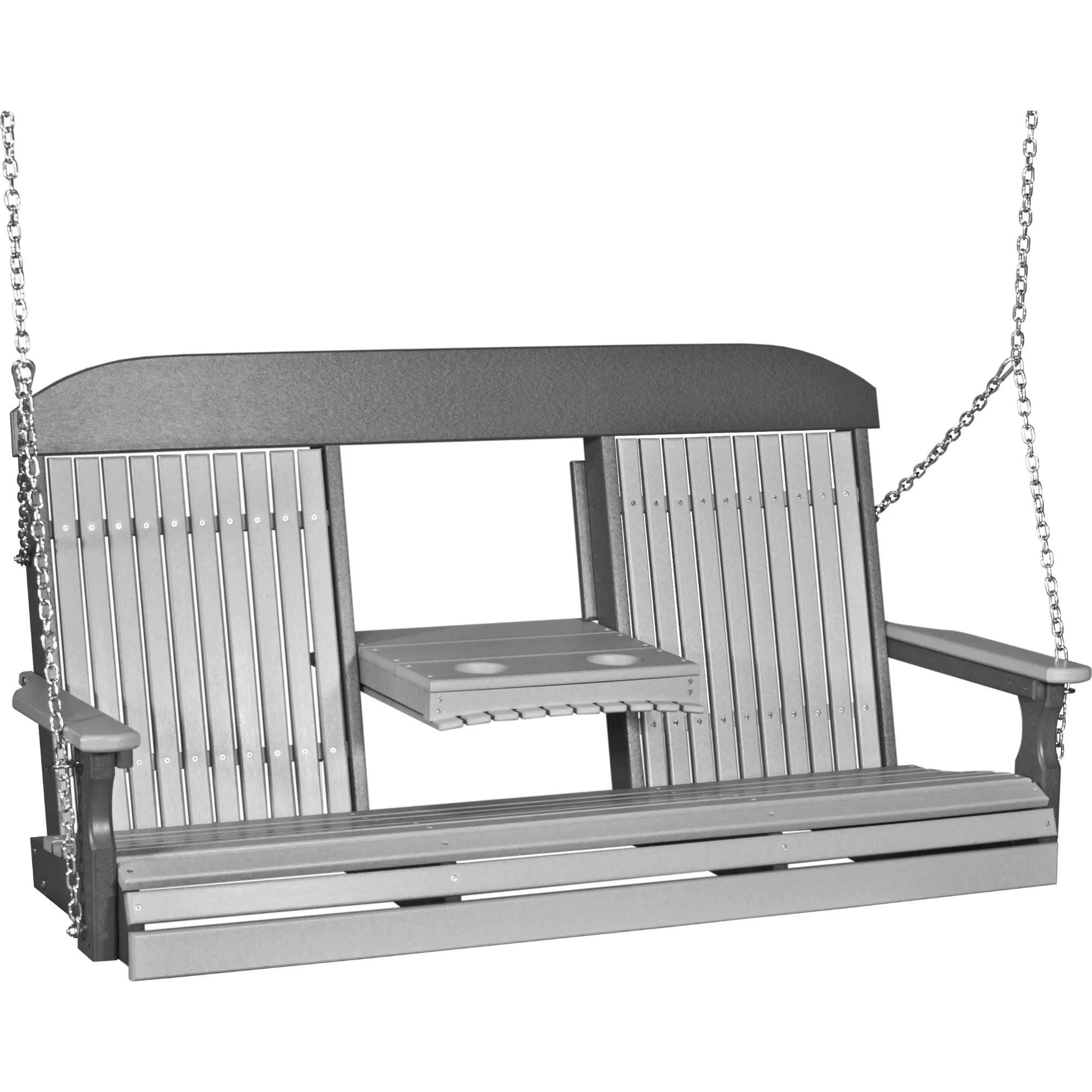 LuxCraft Classic Highback Console 5-Foot Poly Composite Porch Swing