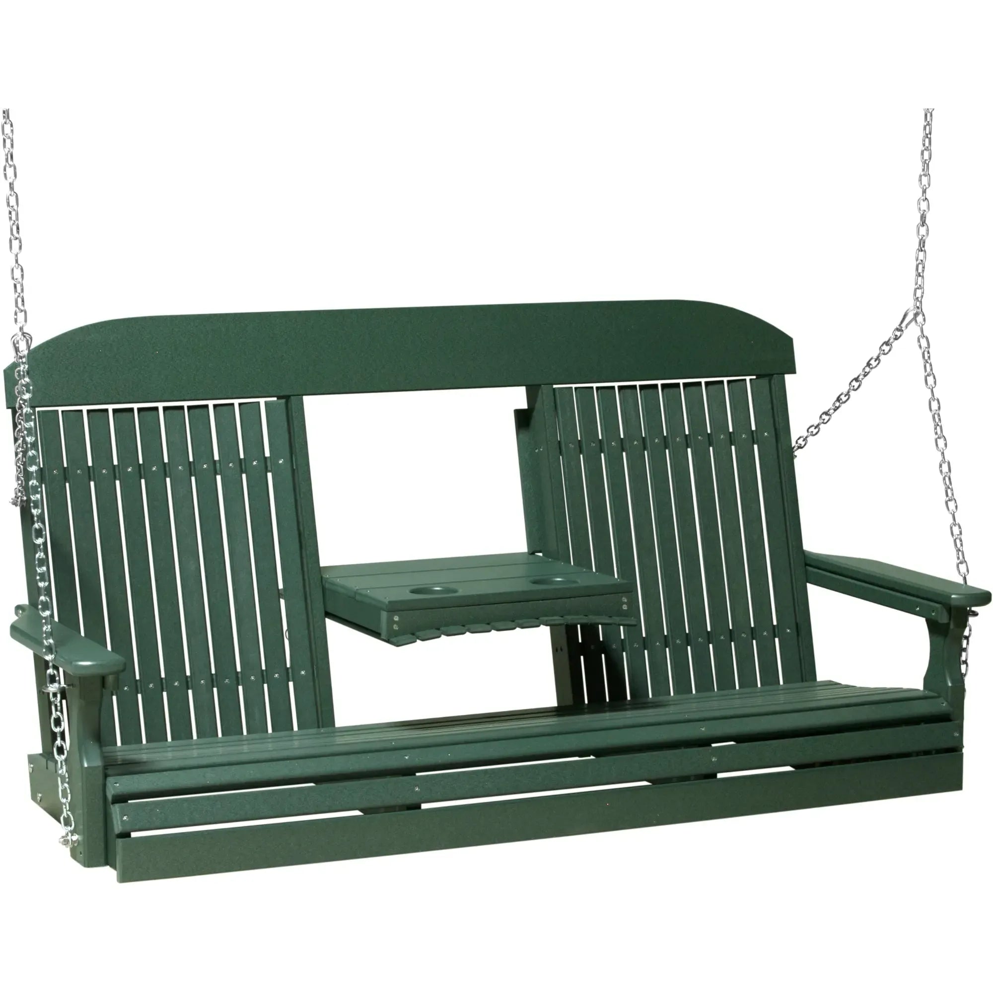 LuxCraft Classic Highback Console 5-Foot Poly Composite Porch Swing