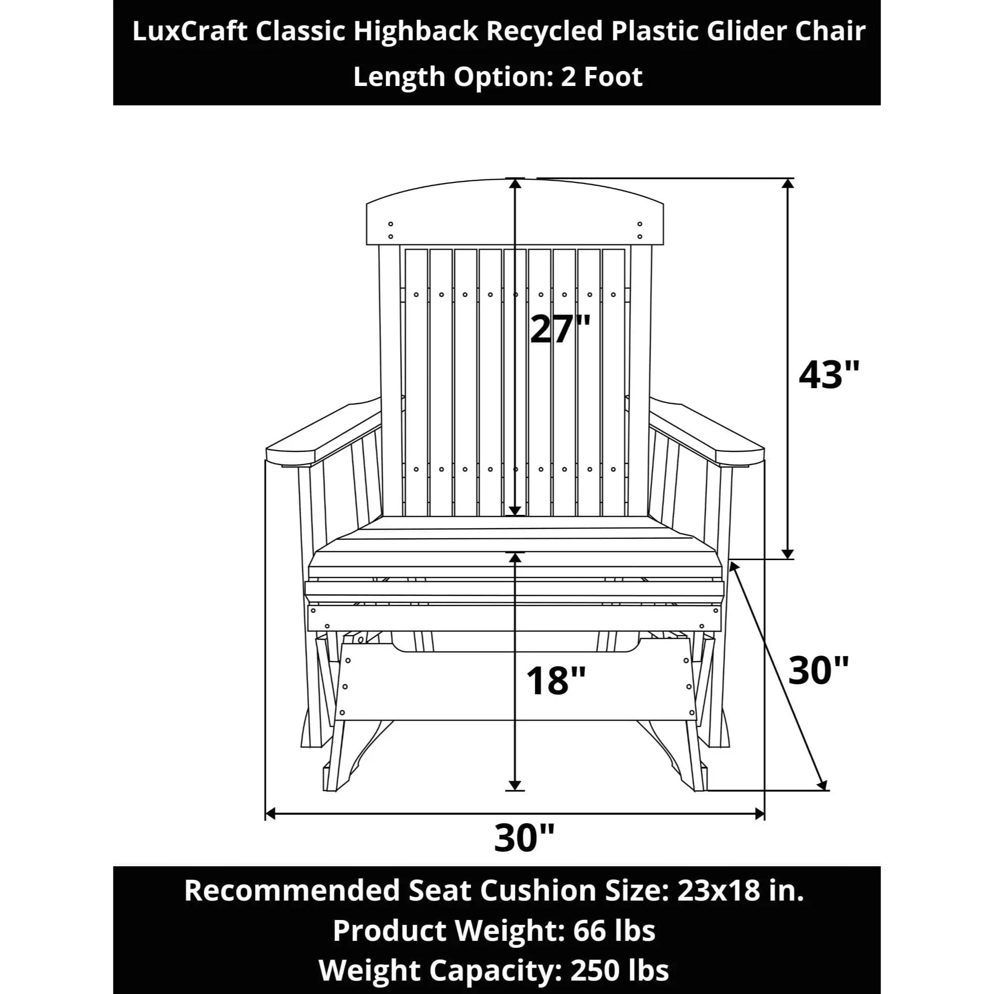 LuxCraft Classic Highback Poly Composite Glider Chair