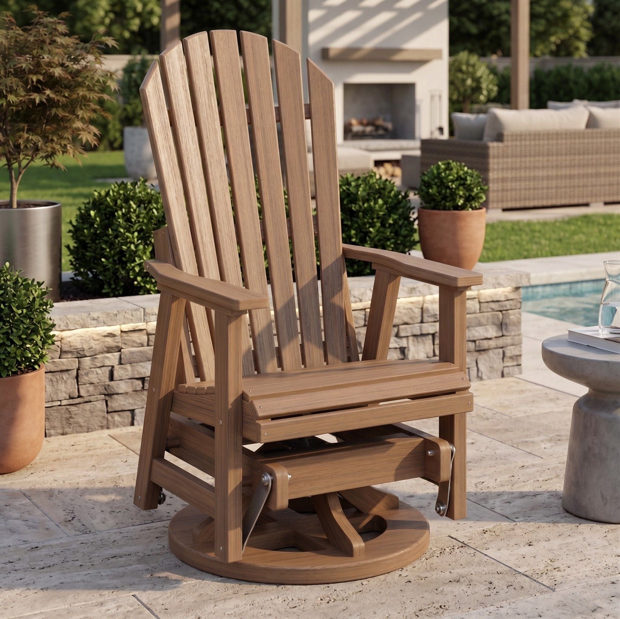 Berlin Gardens Comfo Back Poly Lumber Swivel Glider
