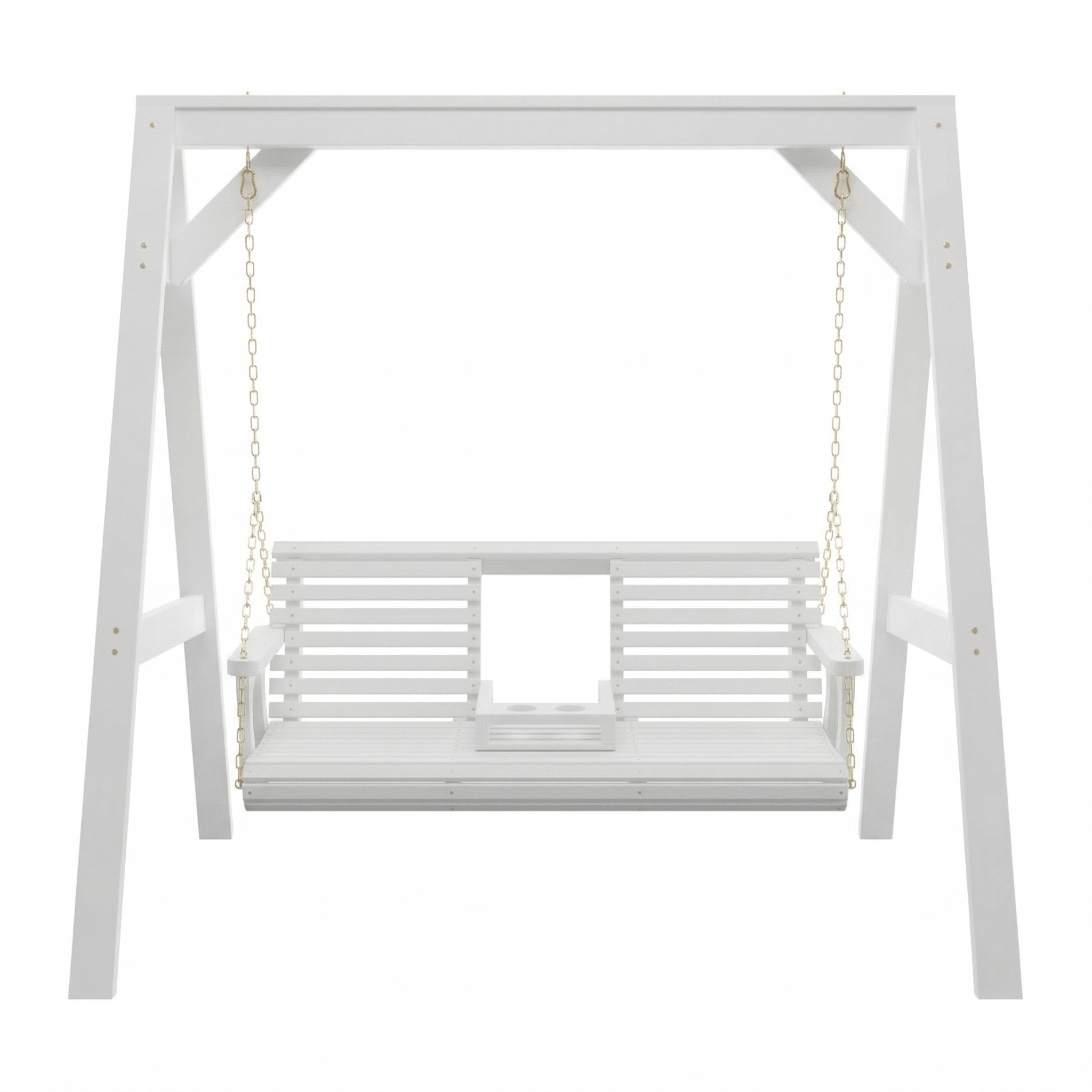 Amish Casual Console Porch Swing with A-Frame Stand