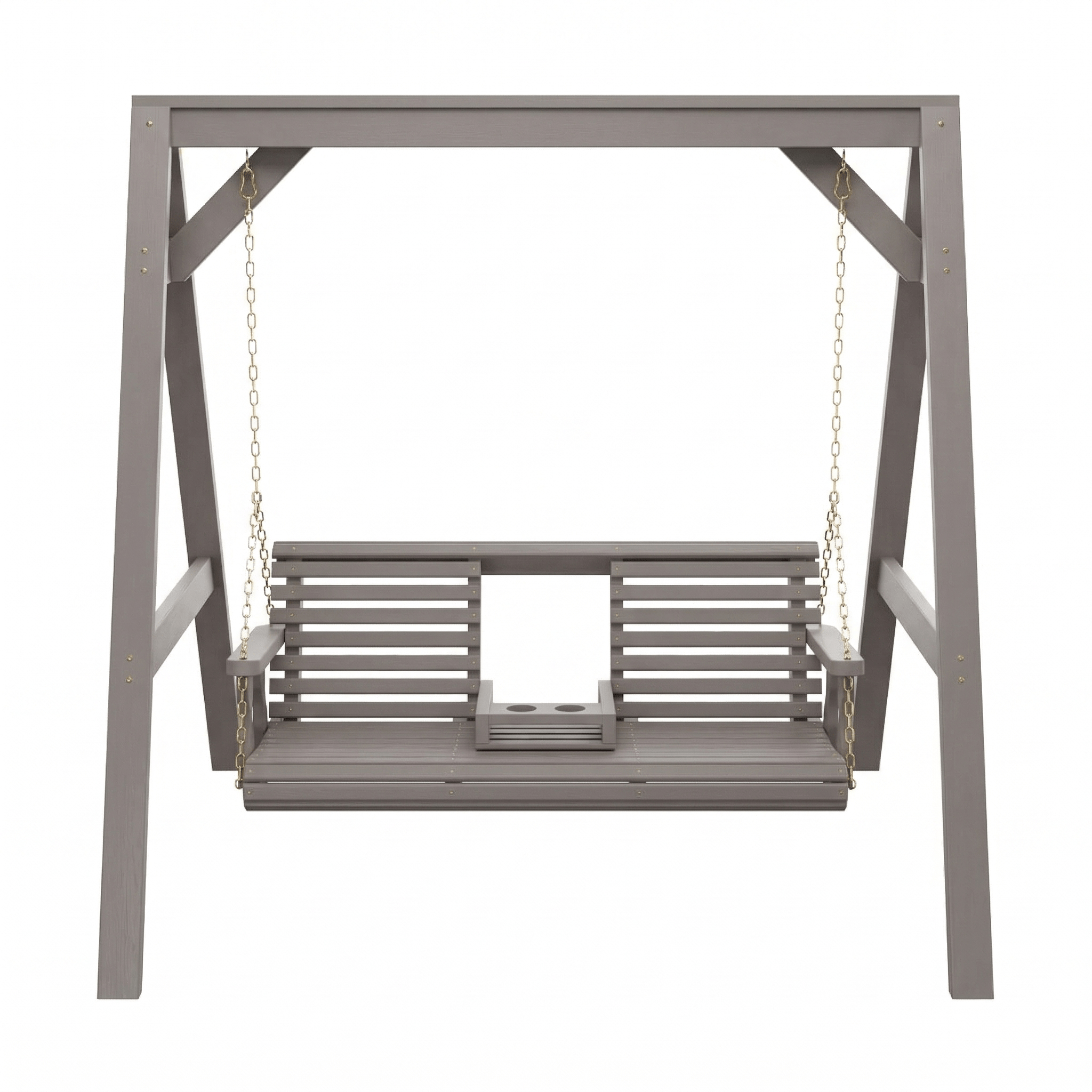 Amish Casual Console Porch Swing with A-Frame Stand