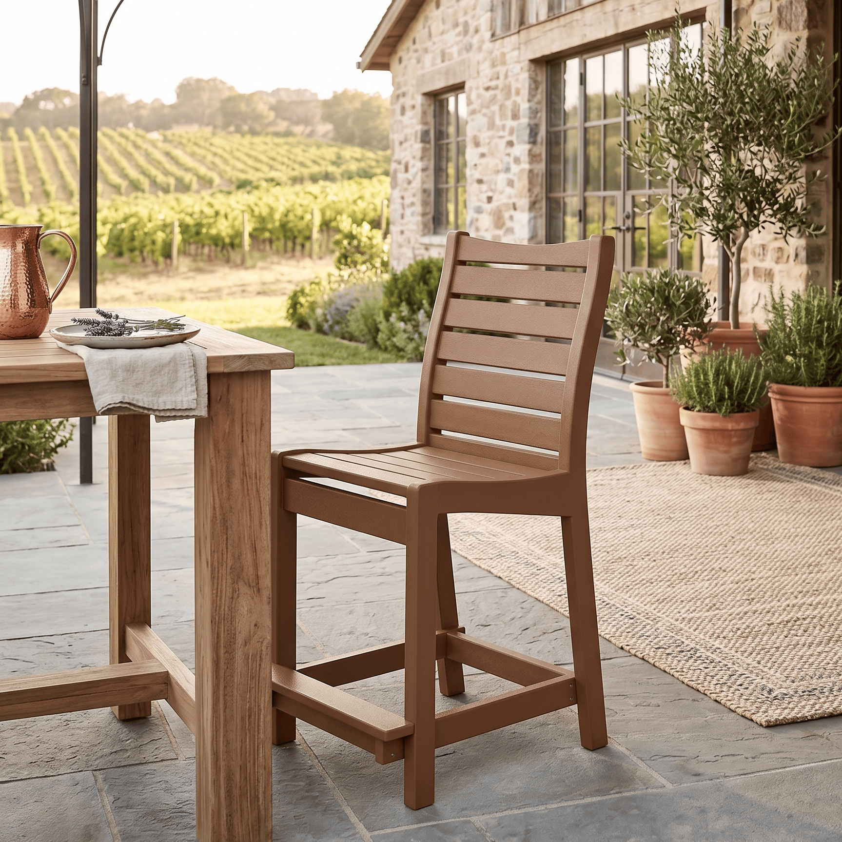 Berlin Gardens Bristol Outdoor Poly Lumber Counter Chair