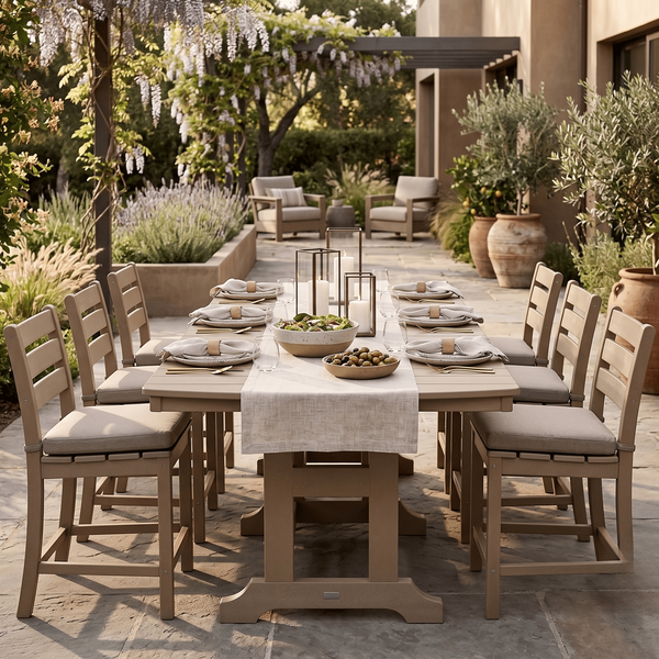 Berlin Gardens Outdoor Rectangular Counter Height Poly Dining Table