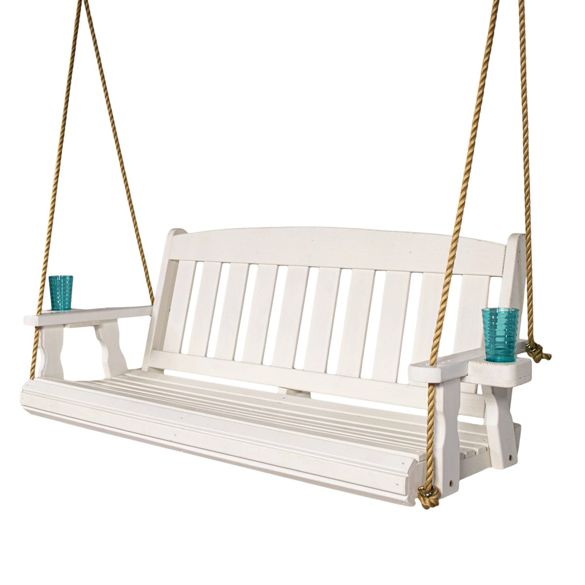 Amish Casual 6 Foot Semi-Solid White Mission Porch Swing
