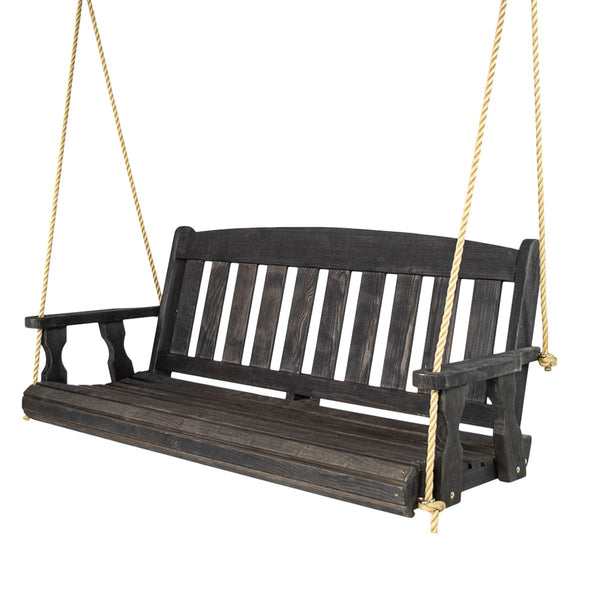 Amish Casual 4 Foot Black Stain Mission Porch Swing with Clearcoat