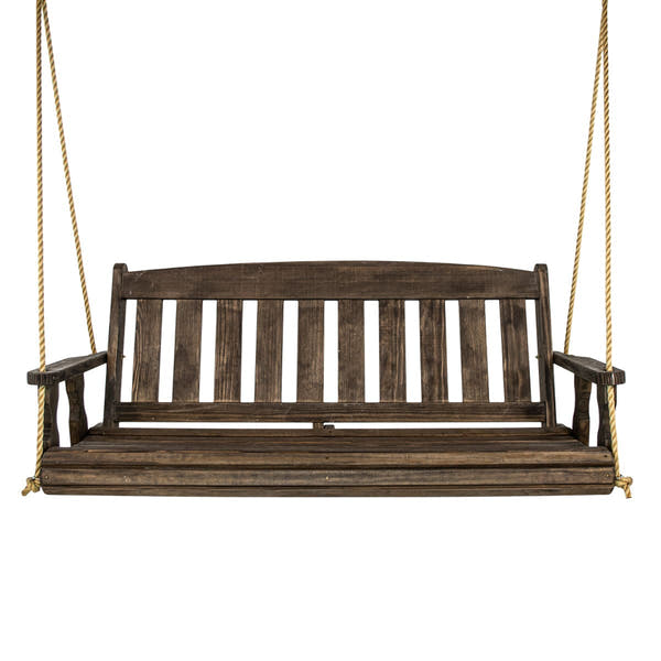 Amish Casual 4 Foot Dark Walnut Stain Mission Porch Swing