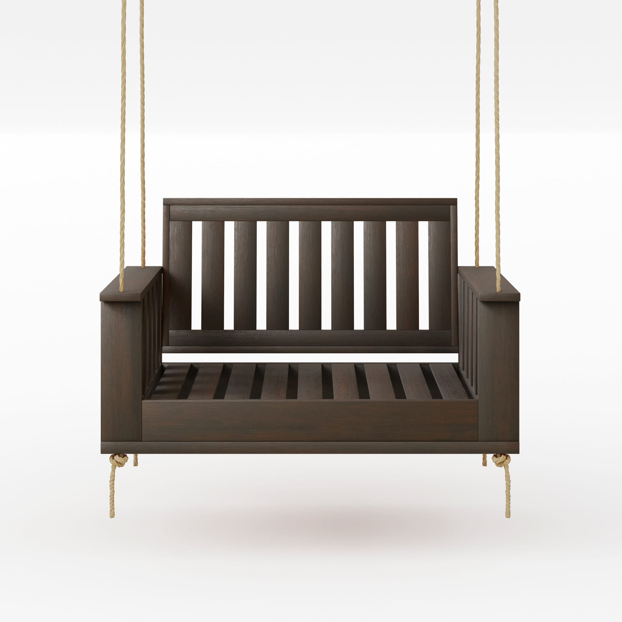 Amish Casual Rockford Daybed Swing Package with Included Cushions, Lounge, Dark Walnut Stain with Clearcoat