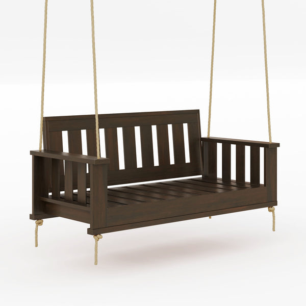 Amish Casual Rockford Daybed Swing Package with Included Cushions, Sofa, Dark Walnut Stain with Clearcoat