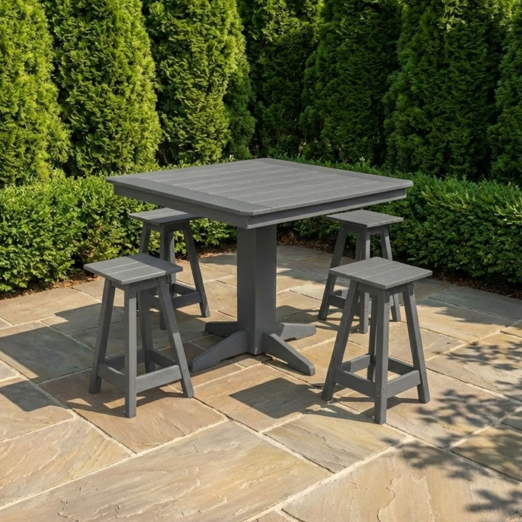 Keystone Amish Co. Riley 5-Piece Poly Counter Height Barstool Dining Set