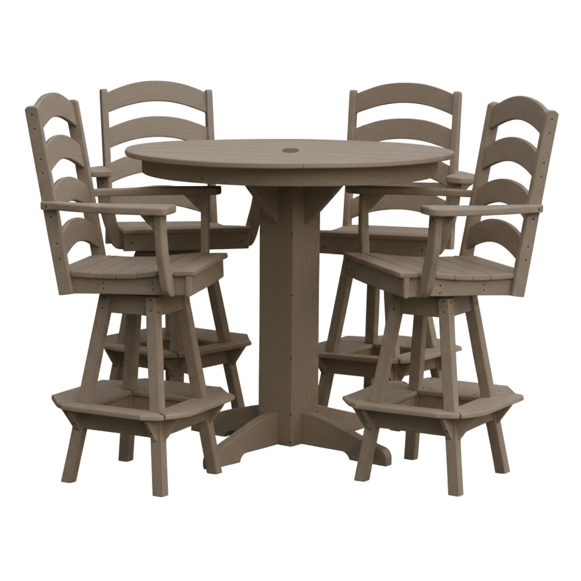 Keystone Amish Co. Poly Composite Josie 5-Piece Bar Dining Set with Round Table