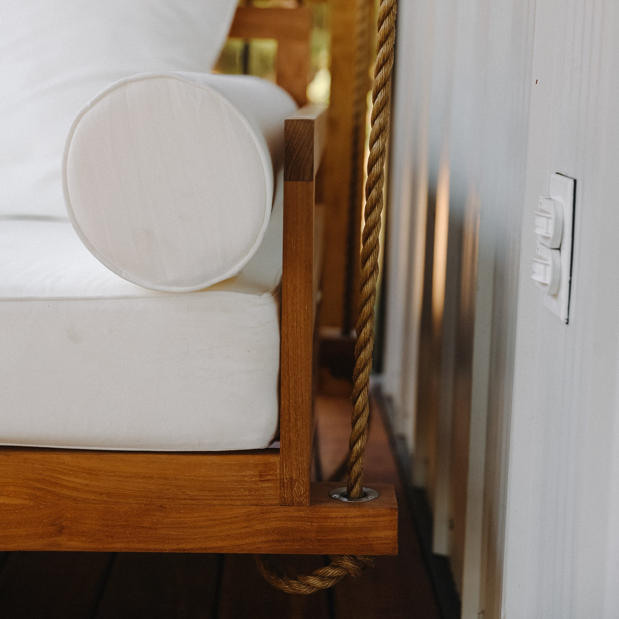 East Green Conrad Grade-A Teak Twin Porch Swing Bed