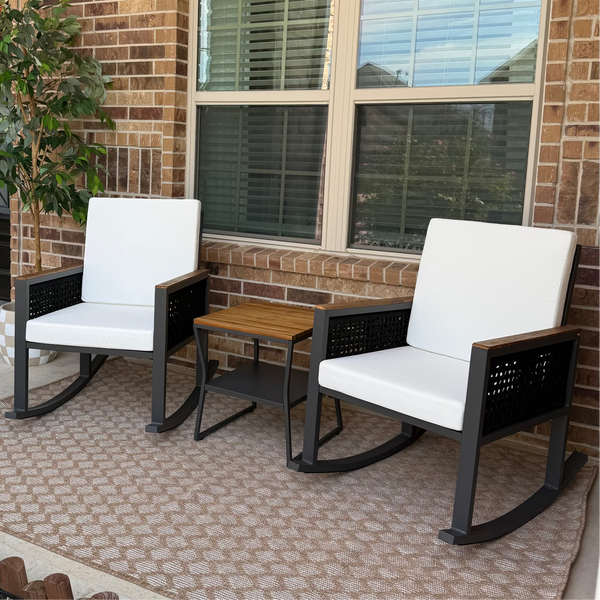 East Green Linden Rocking Chair Conversation Set