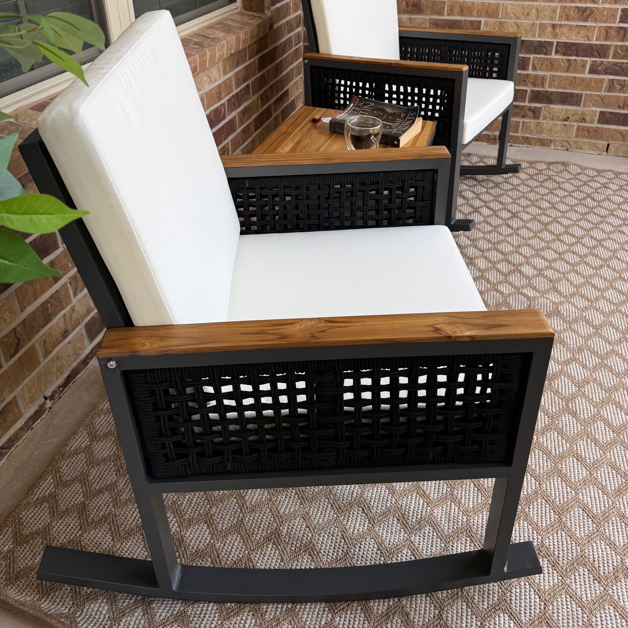 East Green Linden Rocking Chair Conversation Set