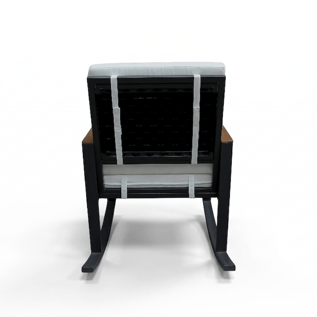 East Green Linden Teak and Aluminum Rocking Chair with Cushions