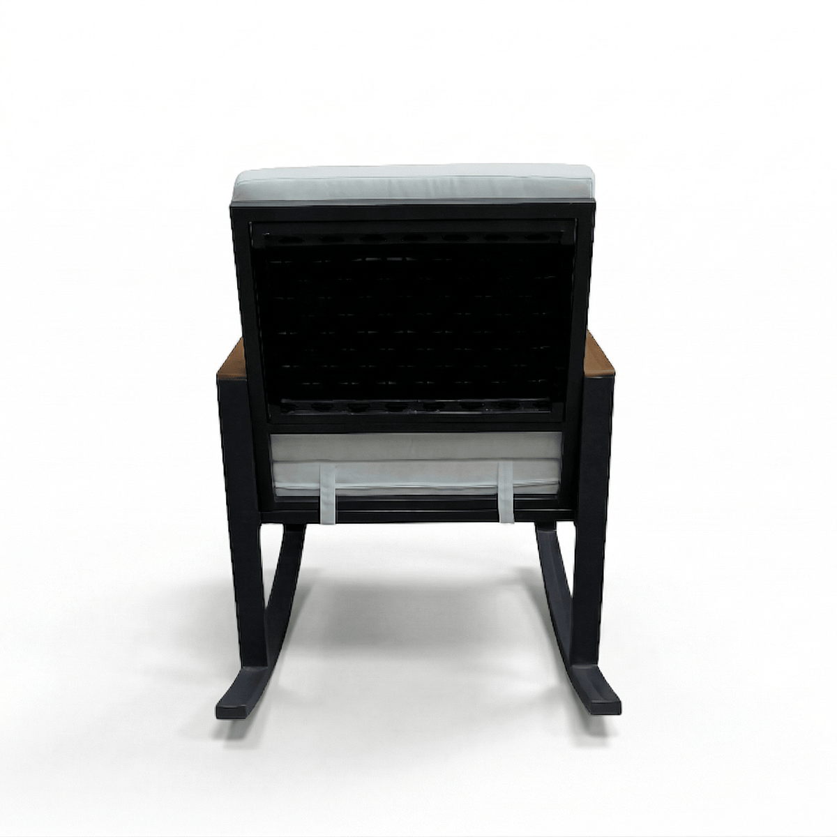 East Green Linden Teak and Aluminum Rocking Chair with Cushions