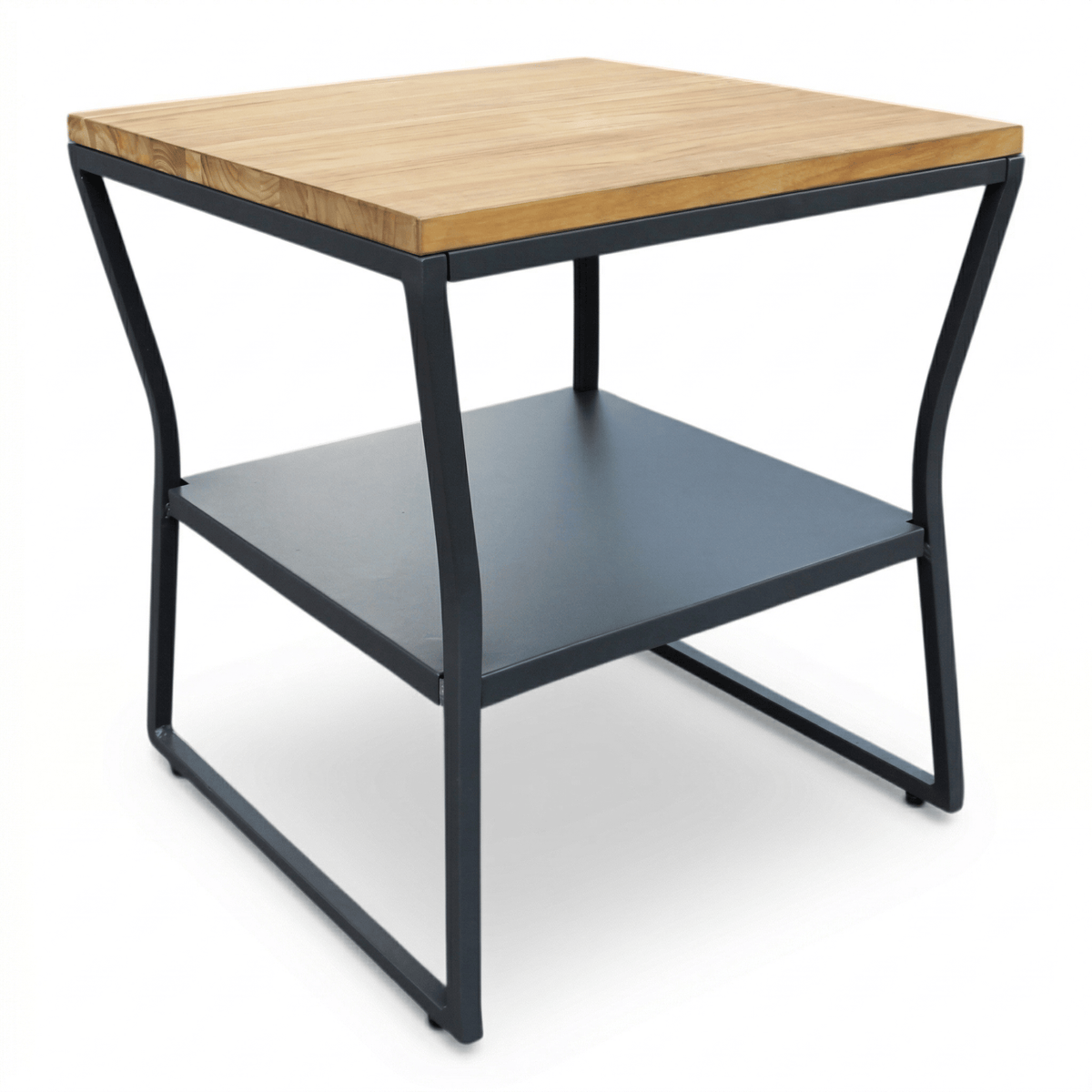 East Green Linden Teak and Aluminum Side Table
