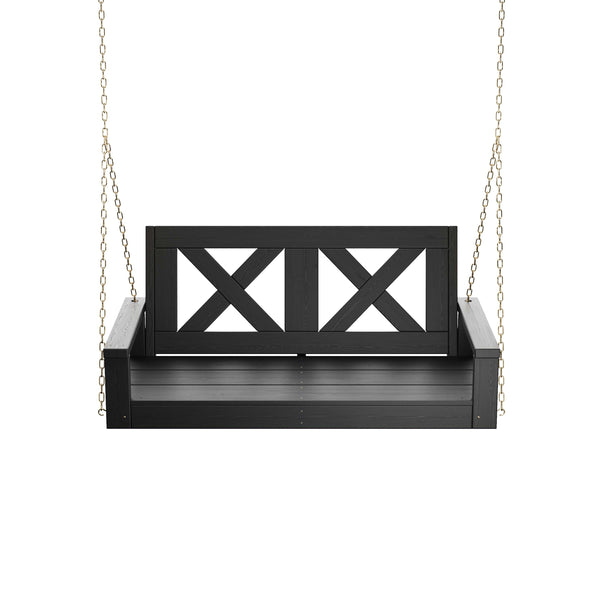 Porchgate Amish Heavy Duty 700 Lb 5-Foot Farmhouse Porch Swing - Tricorn Black